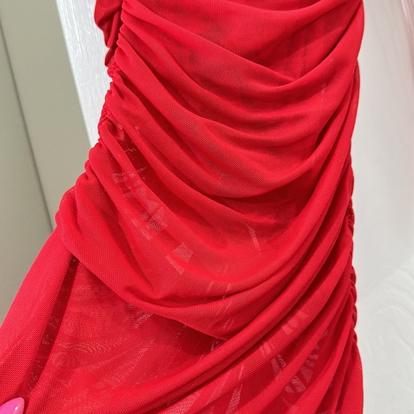 Mesh Ruched Dress - Picture 4 of 6